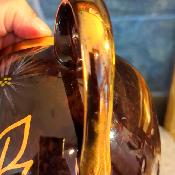 Vintage Gibson's floral, hand painted Brown and Gold Teapot - Picture 8 of 10